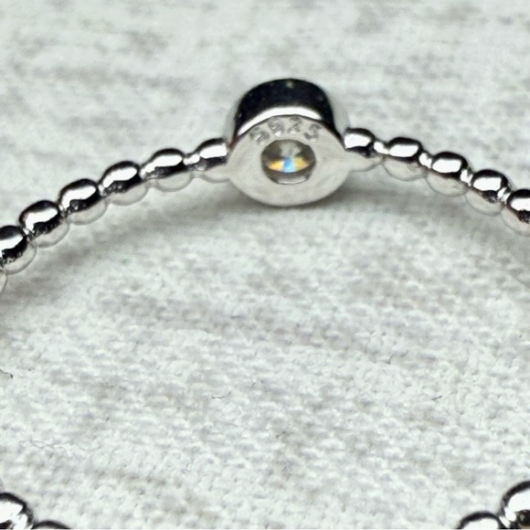 NWT Sterling Silver & Bezel Set Moissanite Solitaire Stackable Ring, Size 6 - Picture 4 of 5